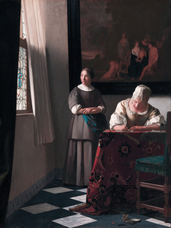 Lady Writing a Letter with Her Maid