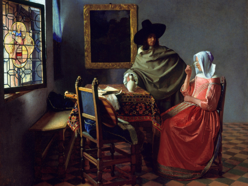 The glass of wine