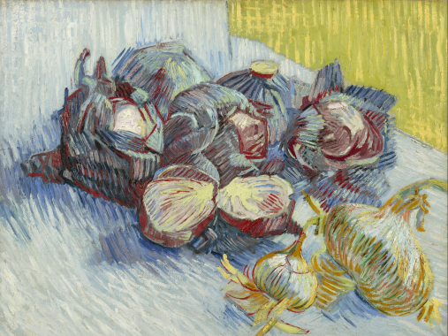 Red cabbages and onions