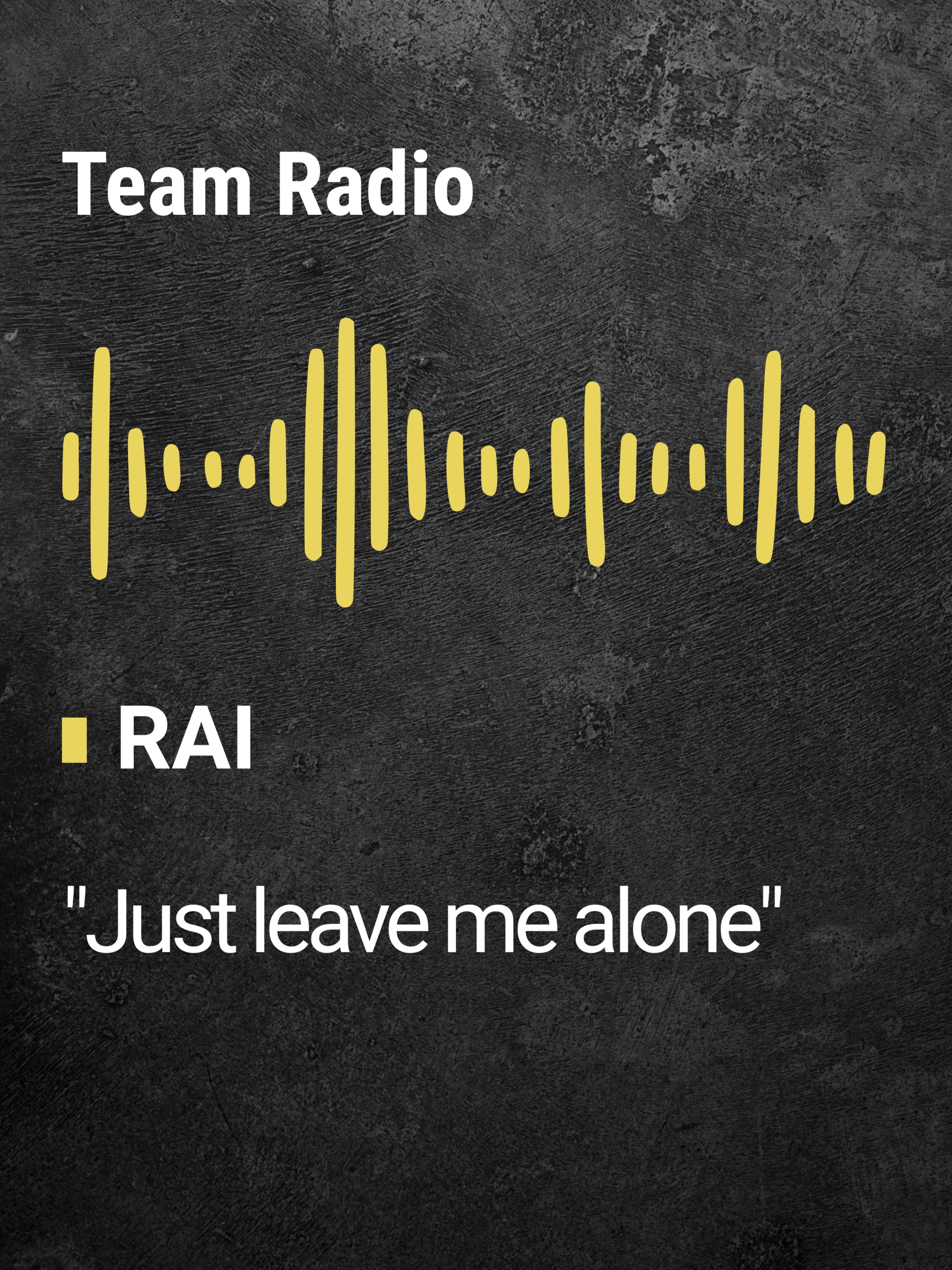 Just leave me alone